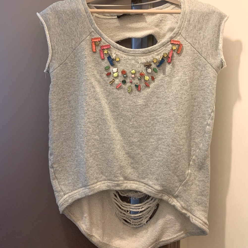 Akira distressed sweatshirt top